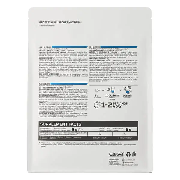 Глютамін Glutamine 500 g - Lemon OstroVit vit0006094 - фото 3