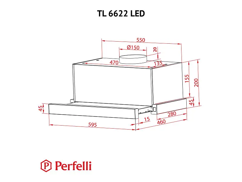 Витяжка Perfelli TL 6622 WH 1000 LED - фото 12