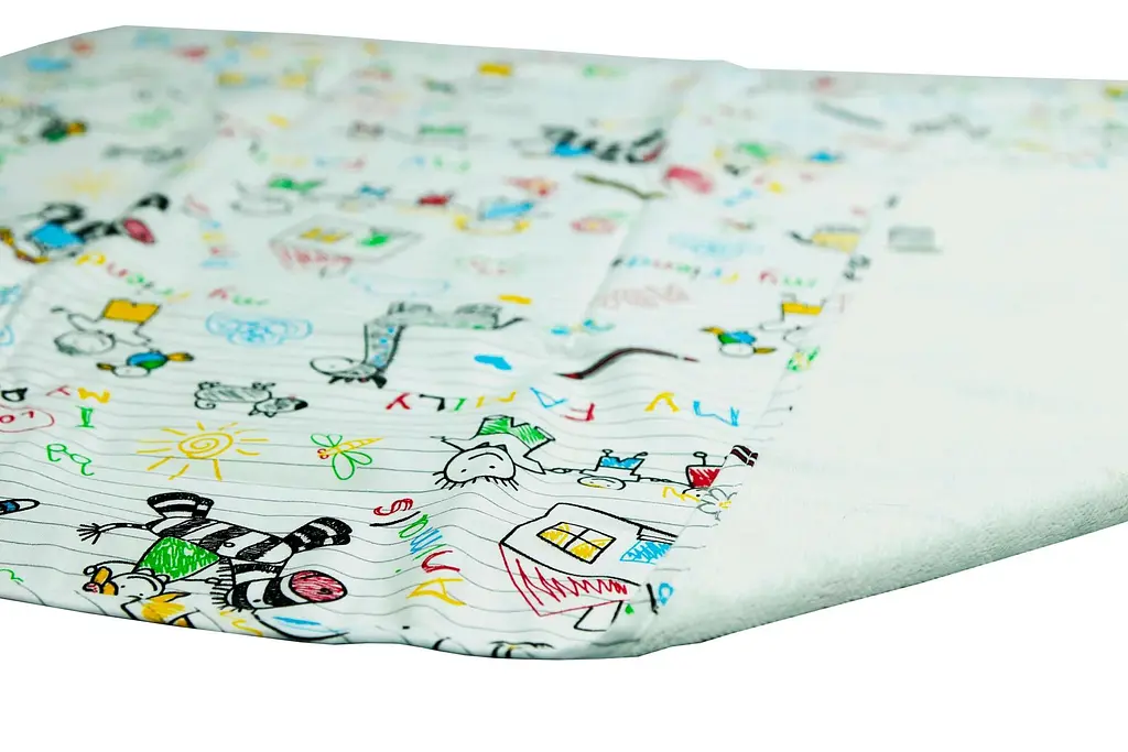 Багаторазова непромокальна пелюшка Еко Пупс Eco Cotton My Family 90х65 см білий - фото 2