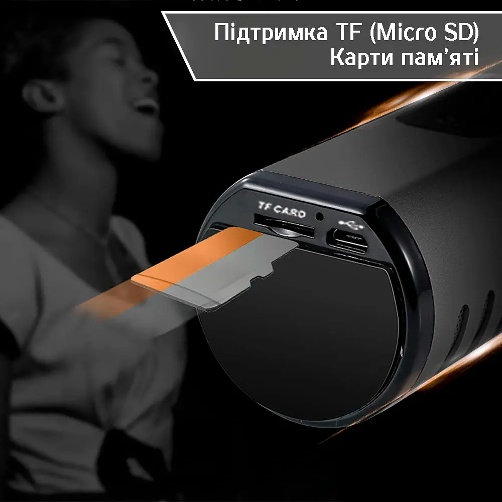 Караоке-микрофон беспроводной Losso K6 Premium со встроенным динамиком и Bluetooth Black (18963) - фото 5