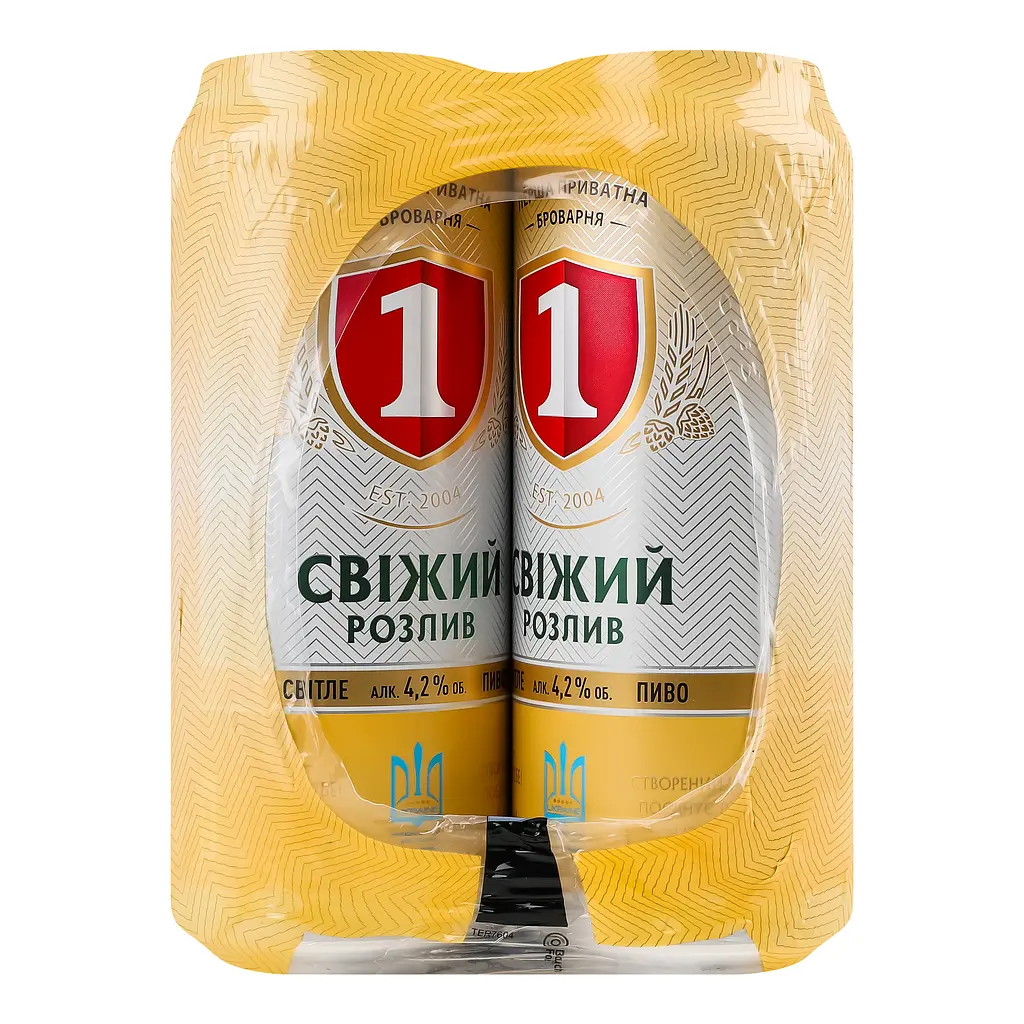 Пиво Перша Приватна Броварня Свіжий розлив светлое 4.2% 4 шт. х 0.5 л ж/б  - фото 2