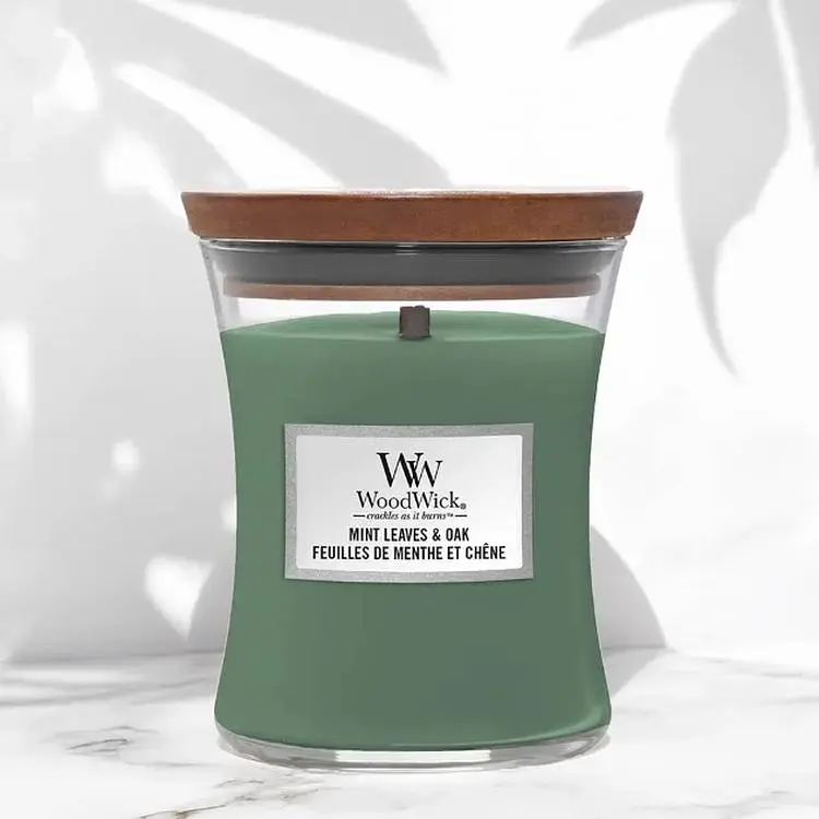 Свічка Woodwick Mint Leaves & Oak Medium Листя м'яти та дуб 275 г (1721697E) - фото 2