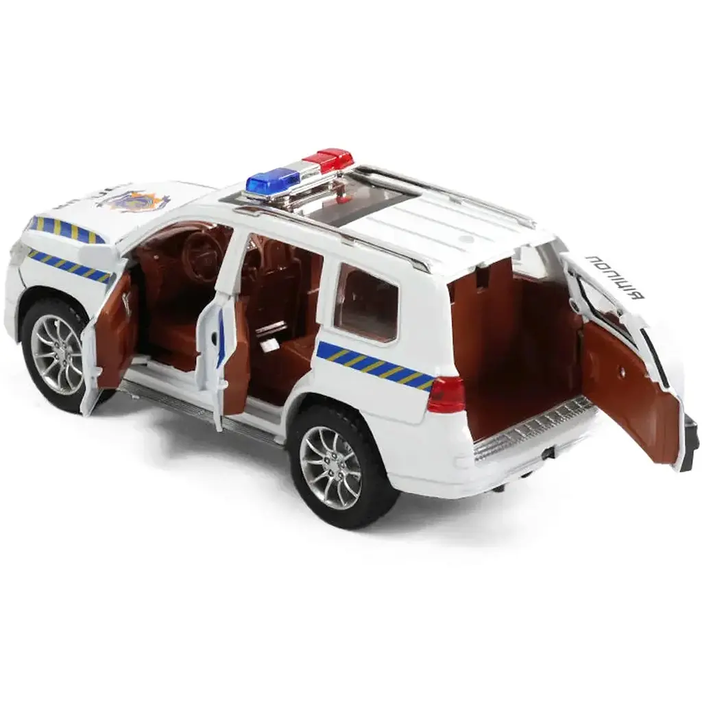 Колекційна металева модель автомобіля АвтоЕксперт Toyota Land Cruiser Prado Поліція з інерцією, світлом та звуком 1:24 - фото 7