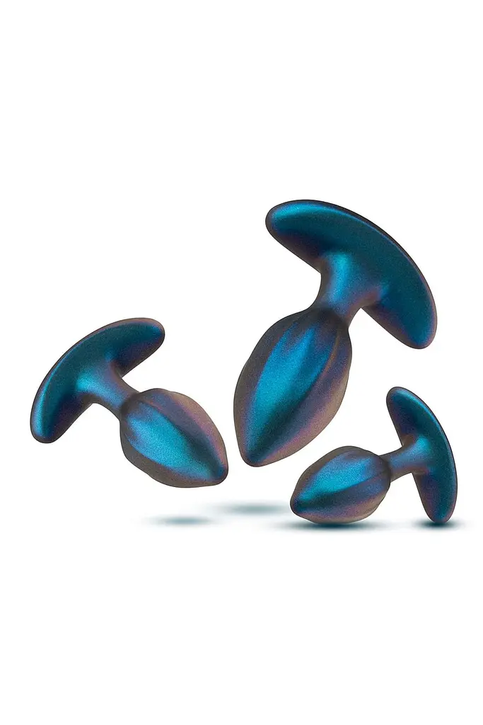 Набір анальних пробок Matrix Cosmos Plug Kit Anal Adventures 3 шт. (синій) - фото 3