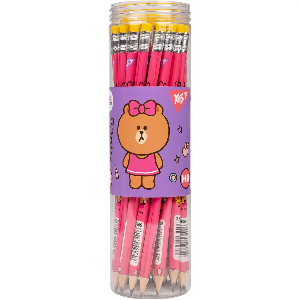 Олівець чорнографітний Yes Line Friends тригранний з гумкою 36 шт. (280669) - фото 2