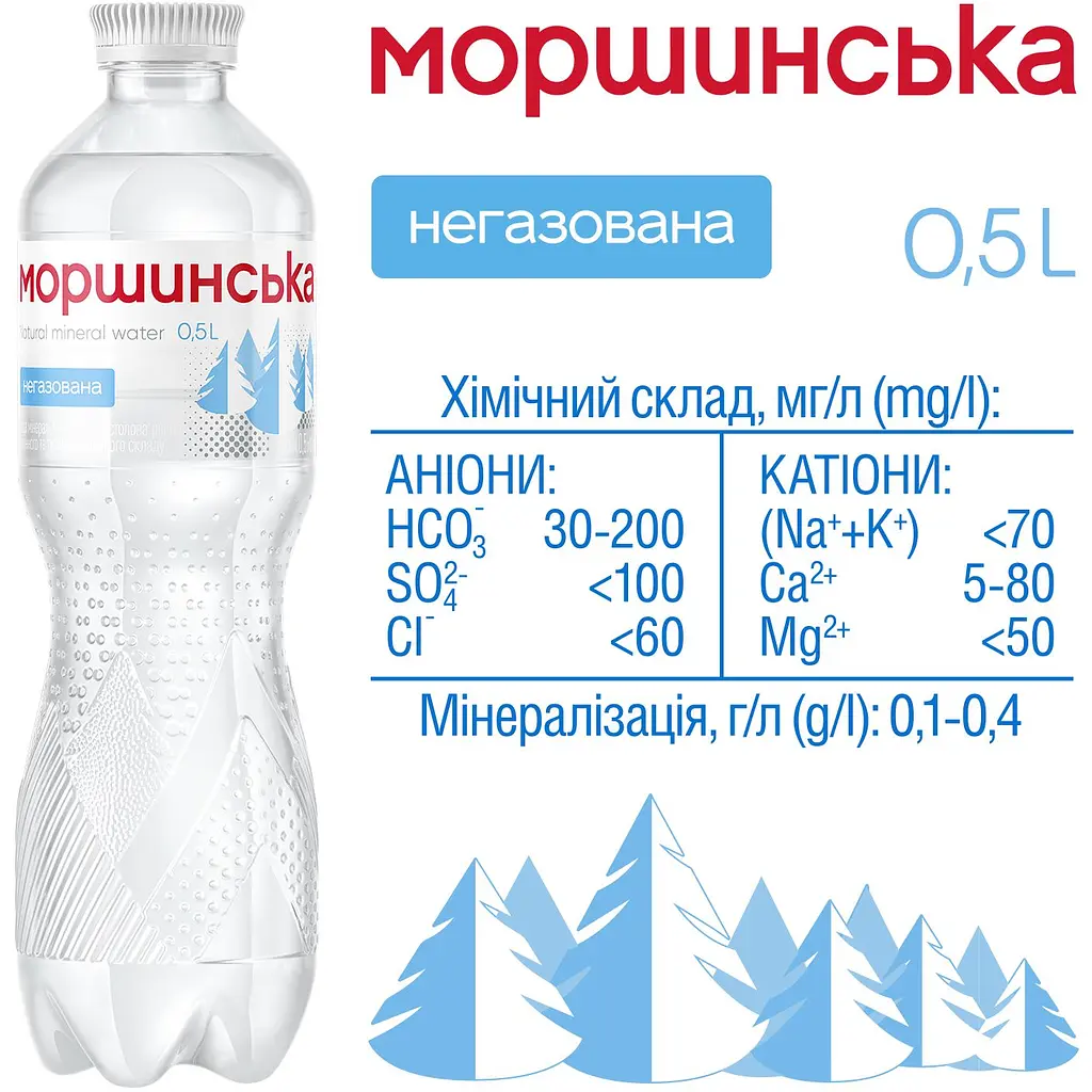 Мінеральна вода Моршинська негазована 0.5 л - фото 3