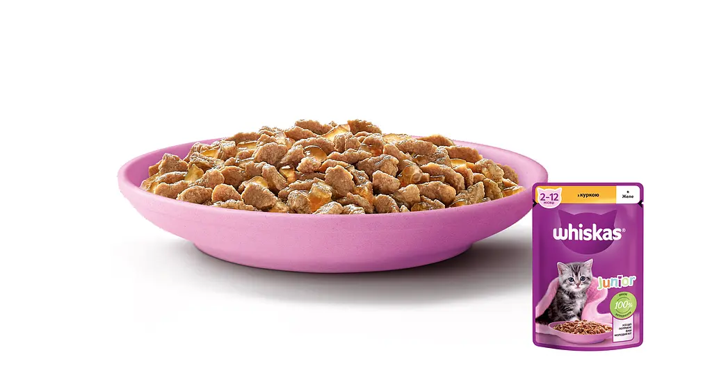 Влажный корм для котят Whiskas курица в желе 2.38 кг (28 шт. х 85 г) - фото 4