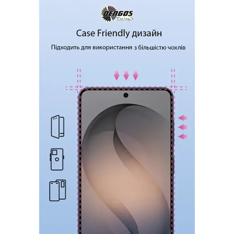 Скло захисне Dengos Full Glue Samsung Galaxy S26 Plus Black (TGFG-443) - фото 3