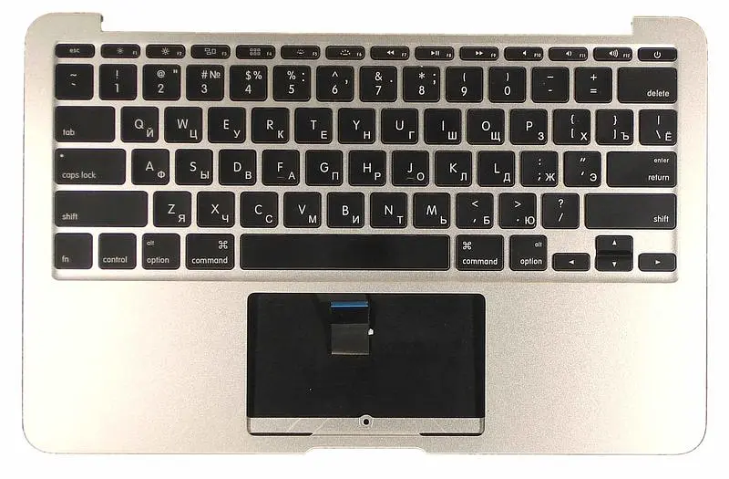 Клавіатура для ноутбука Apple MacBook Air (A1370) 2011+ Black, (Silver TopCase), RU (горизонтальний ентер) - фото 2