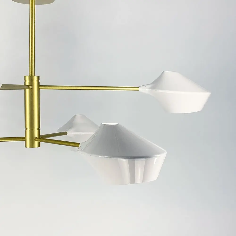 Оригінальна стельова люстра Lumina Deco у золотому каркасі Line.F H 690/6 SGD - фото 4
