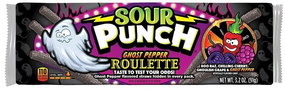 Жувальні цукерки Sour Punch Ghost Pepper Roulette 91г
