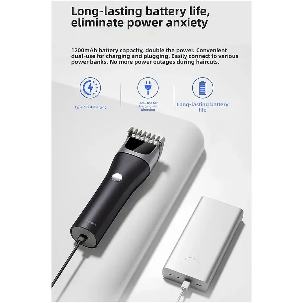 Машинка для стрижки DOCO Electric Hair Clipper Metallic Black (HC002) [174040] - фото 3