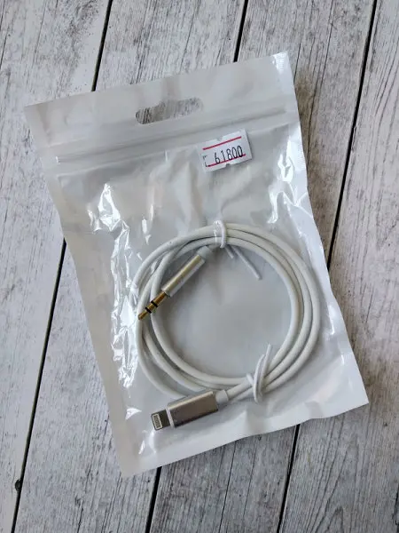Перехідник аудіо для iPhone 7 lightning тато 3.5 мм тато 1 м Audio AUX cable - фото 3