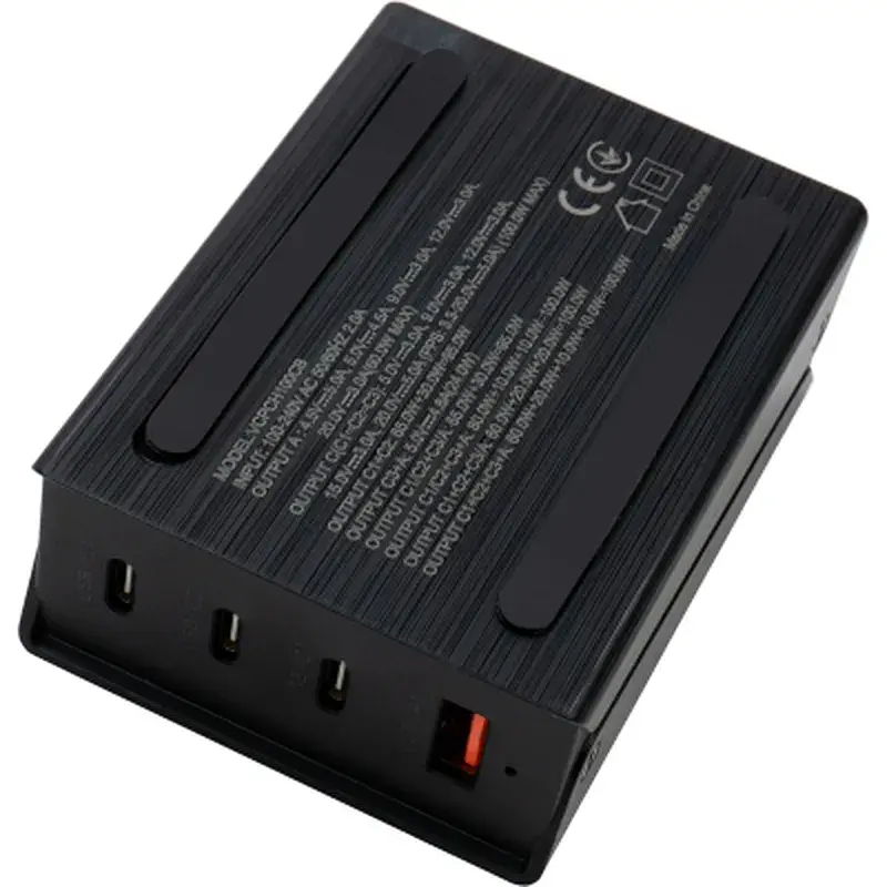 Зарядний пристрій Vinga GaN 100W PD+QC 3C1A ports 1.2m Wired Charger (VCPCH100CB) - фото 5