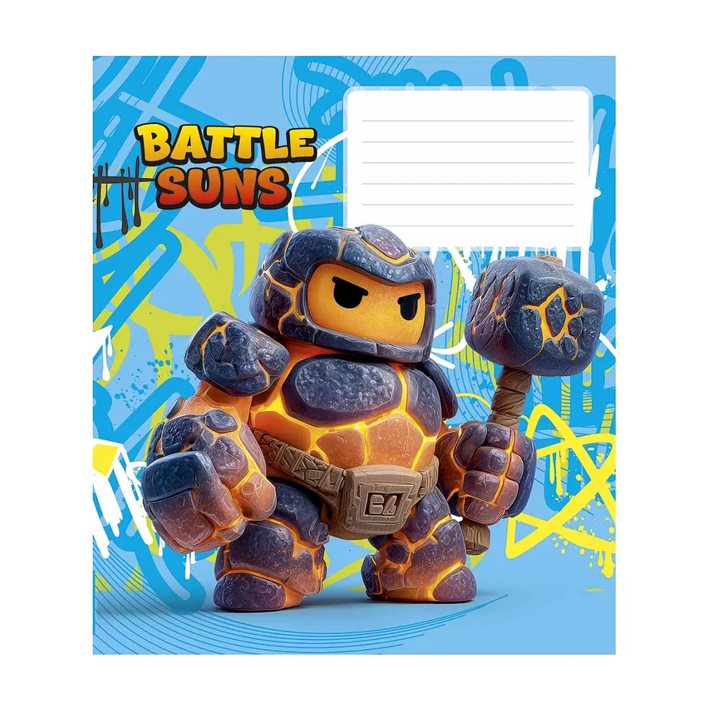 Зошит Школярик Battle Suns 12 аркушів коса лінія (012-3757C), в асортименті - фото 3