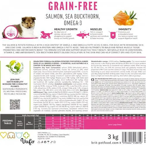 Сухий корм Brit Care Dog Grain-free Puppy для цуценят, беззерновий з лососем, 3 кг - фото 7