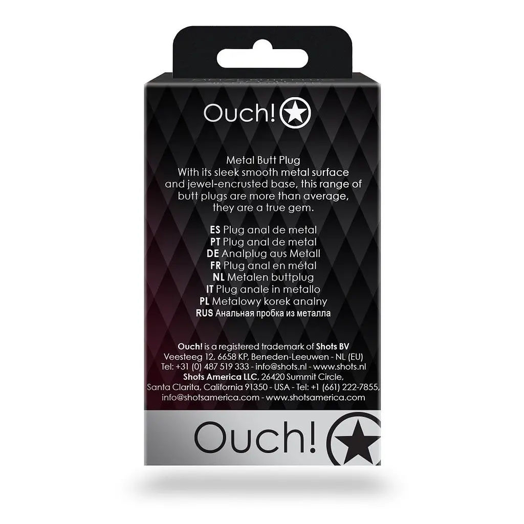 Анальна пробка Ouch! Heart Gem Butt Plug Small, 6.9 см (чорний) - фото 9