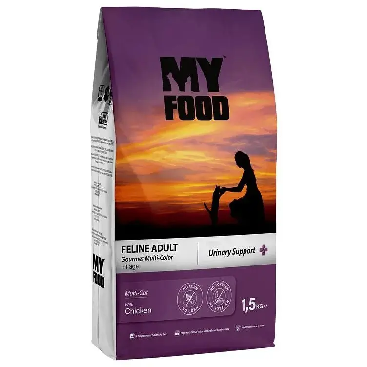 Сухий корм для дорослих вибагливих котів Myfood Суперпреміум з куркою, 1,5 кг