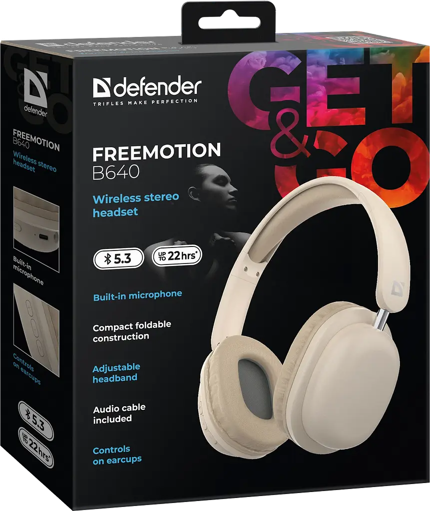 Гарнітура Defender FreeMotion B640 Bluetooth Beige (63642) (7191841) - фото 4