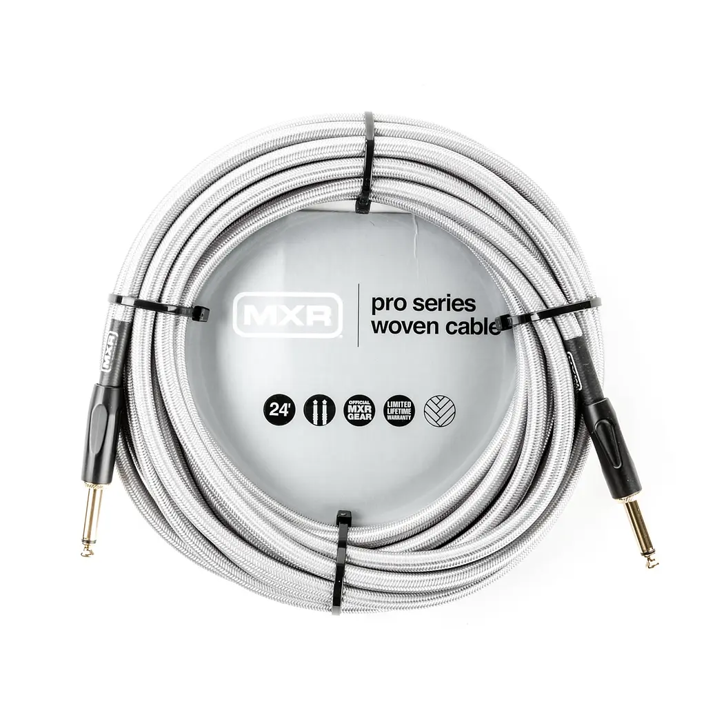 Инструментальный кабель Jack 6,3- Jack 6,3 7.2м Dunlop DCIW24 MXR Pro Series Woven Silver