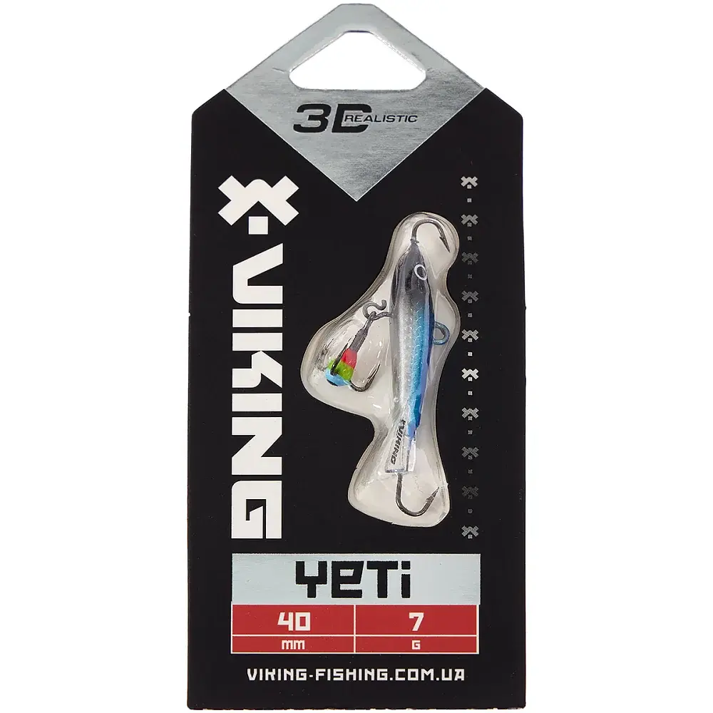 Балансир Viking Fishing Yeti Ice Jig 40mm 7.0g #3 Light Blue Glam - фото 2