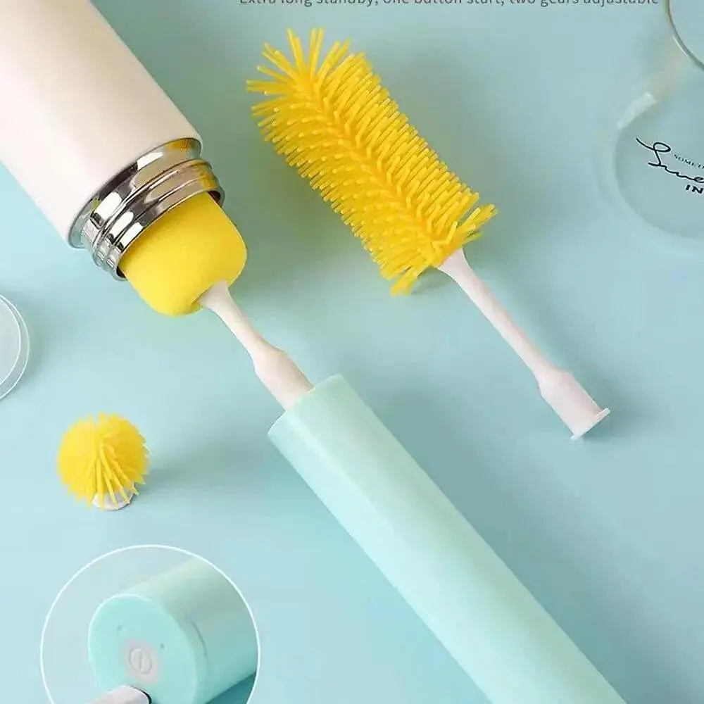 Електрична бездротова щітка – йорж Cup Cleaning Brush з насадками для прибирання та миття посуду · USB зарядка - фото 5