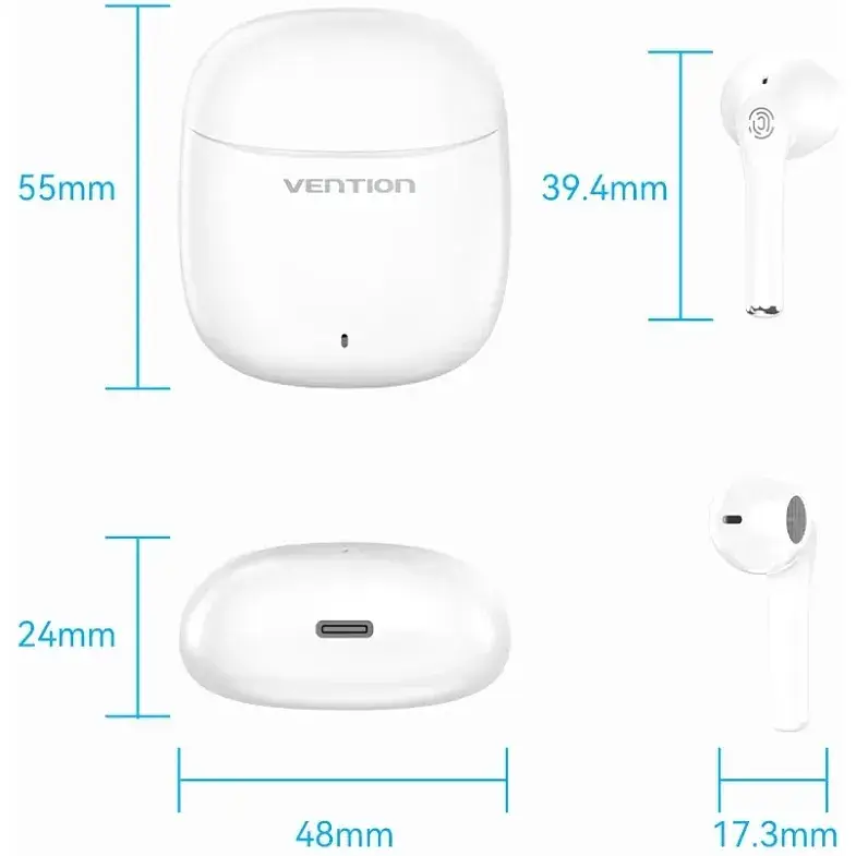 Навушники TWS Vention Elf Earbuds E02 White - фото 6