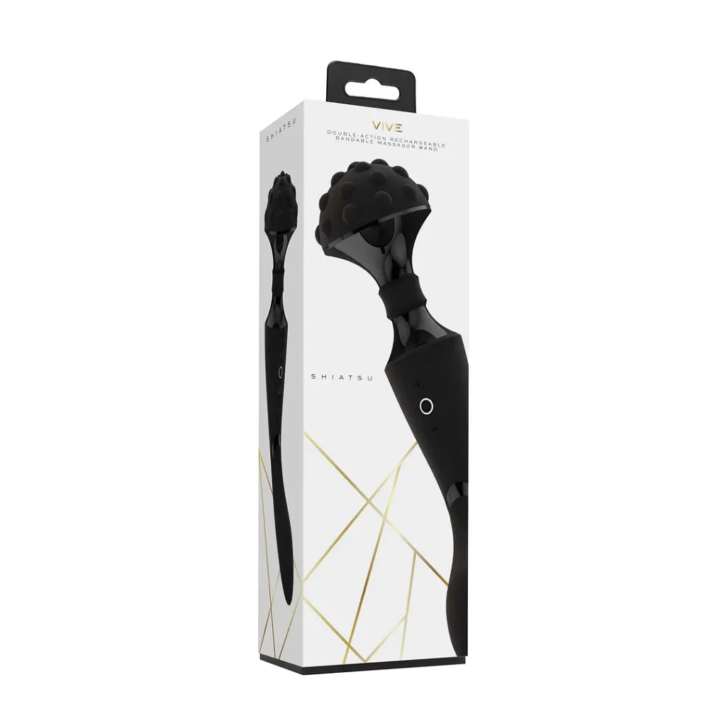 Вібромасажер Vive Shiatsu Bendable Massager Wand 28.6 см (чорний) - фото 16