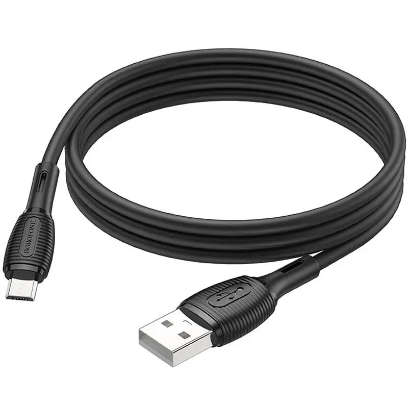 Дата кабель Borofone BX86 Advantage USB to MicroUSB 2.4A (1m) Black - фото 5