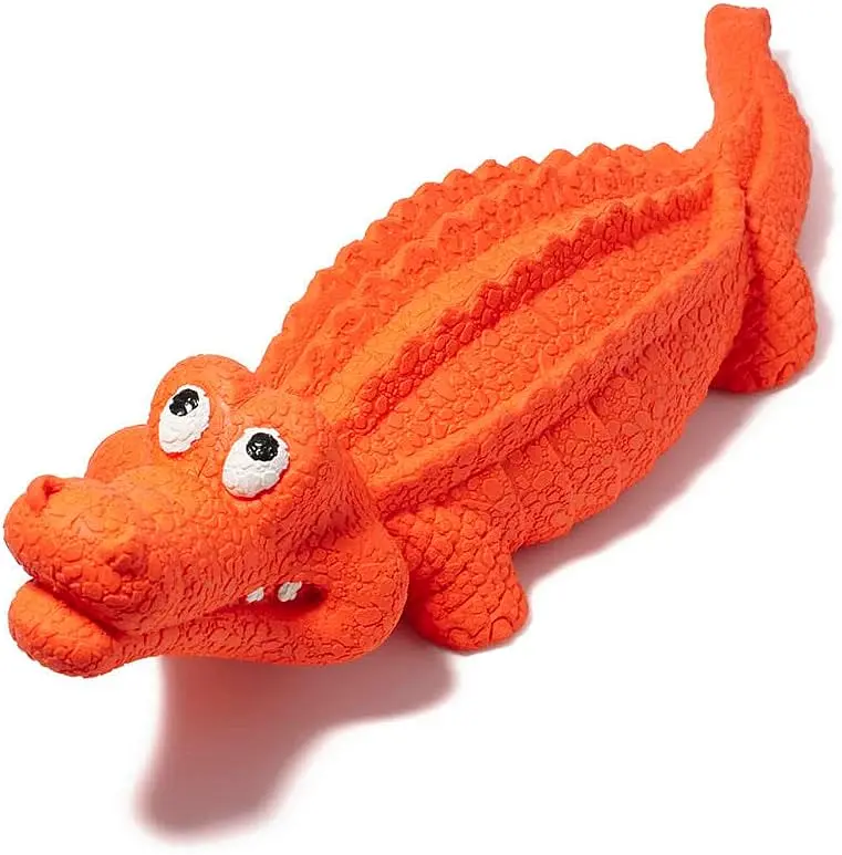 Іграшка для жування Derby Alligator з пищалкою, Помаранчевий - фото 2