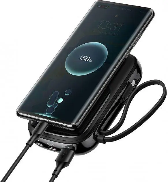 Внешний аккумулятор Baseus Qpow 20000 mAh 22.5w встроенный кабель USB-C (PPQD-I01) черный - фото 4