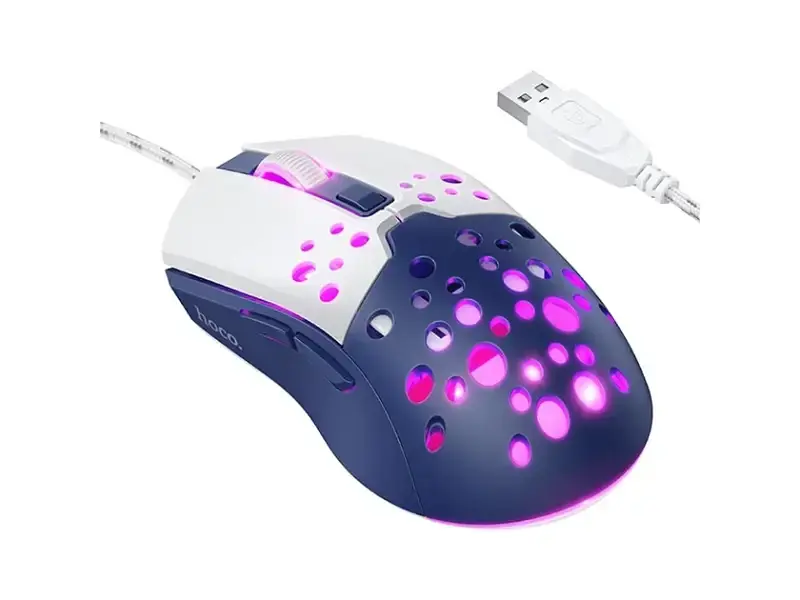Миша Hoco GM51 Sky Luminous White&Blue