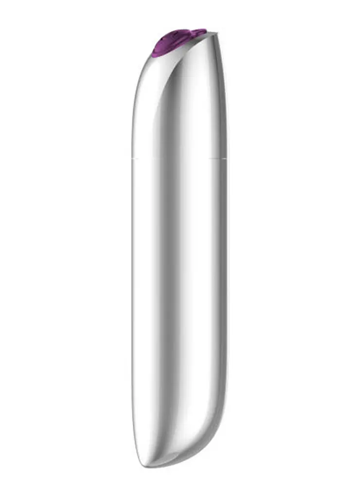 Міні-вібратор Rechargeable Powerful Bullet Vibrator Silver - фото 4