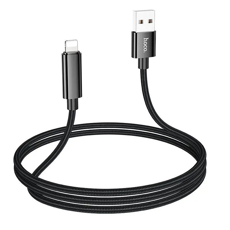 Кабель Hoco U125 Benefit charging data cable з display iP Black - фото 3