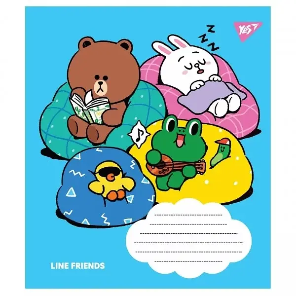 Нотний зошит A5 12арк. Line friends 766255/Yes/(25)(500) - фото 6