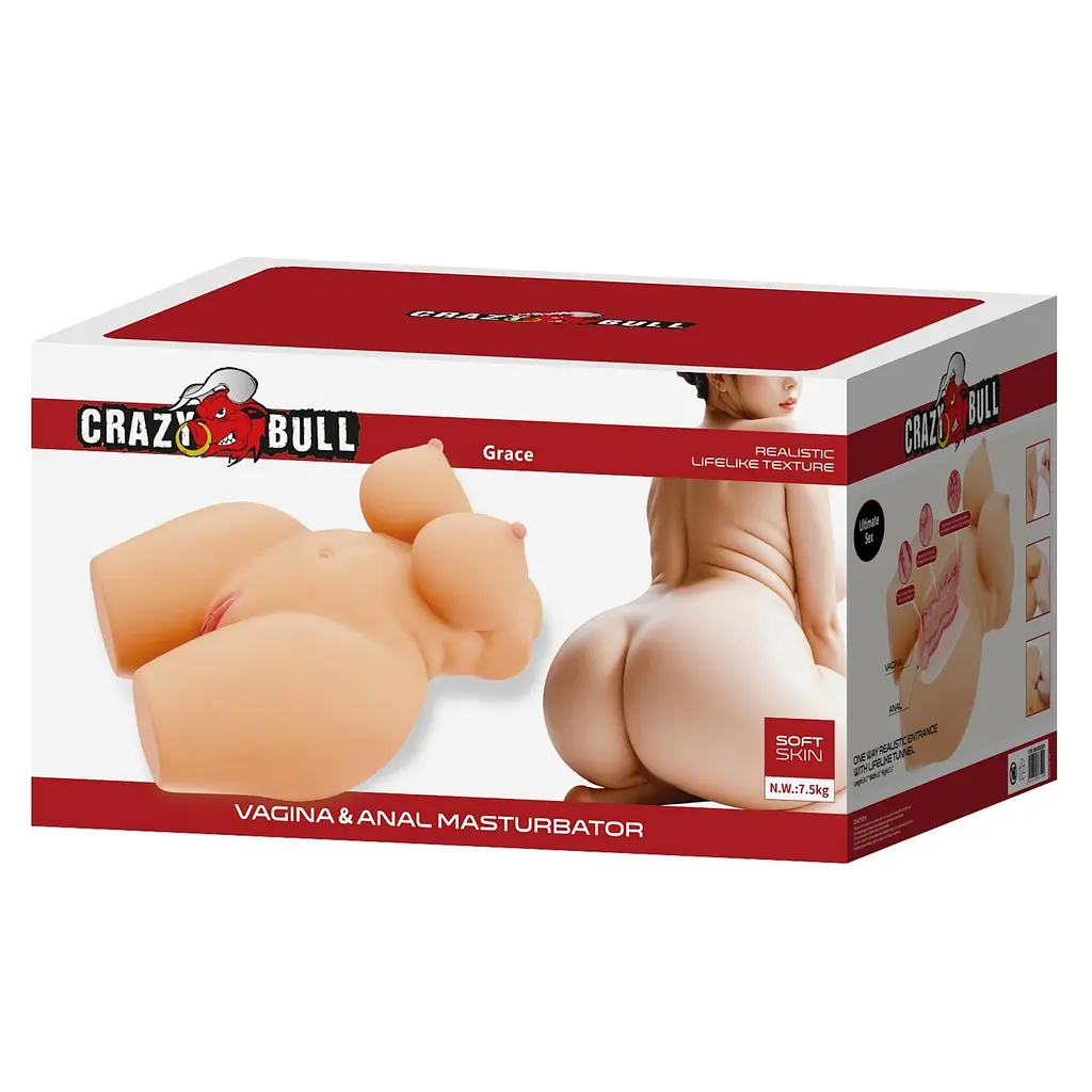 Реалістичний мастурбатор Crazy Bull Grace Vagina Anal (тілесний) - фото 10