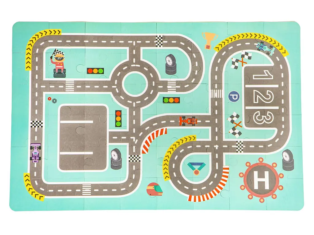 ​Деревянные кубики с ковриком Ecotoys Разноцветный город, 161 шт. (PH05D012) - фото 8