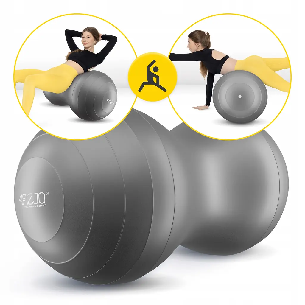 М'яч для фітнесу (арахіс) 4FIZJO Air Ball Peanut 45 x 90 см Anti-Burst Grey (P-5905973407175) - фото 9
