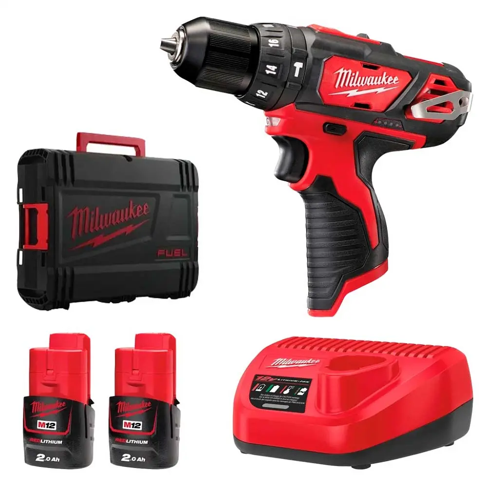 Шурупокрут-дриль акумуляторний Milwaukee M12 BPD-202C 12В 2х2 А/год 30 Нм 0·1500 об/хв ЗП C12C жилет кейс 1.2 кг - фото 6