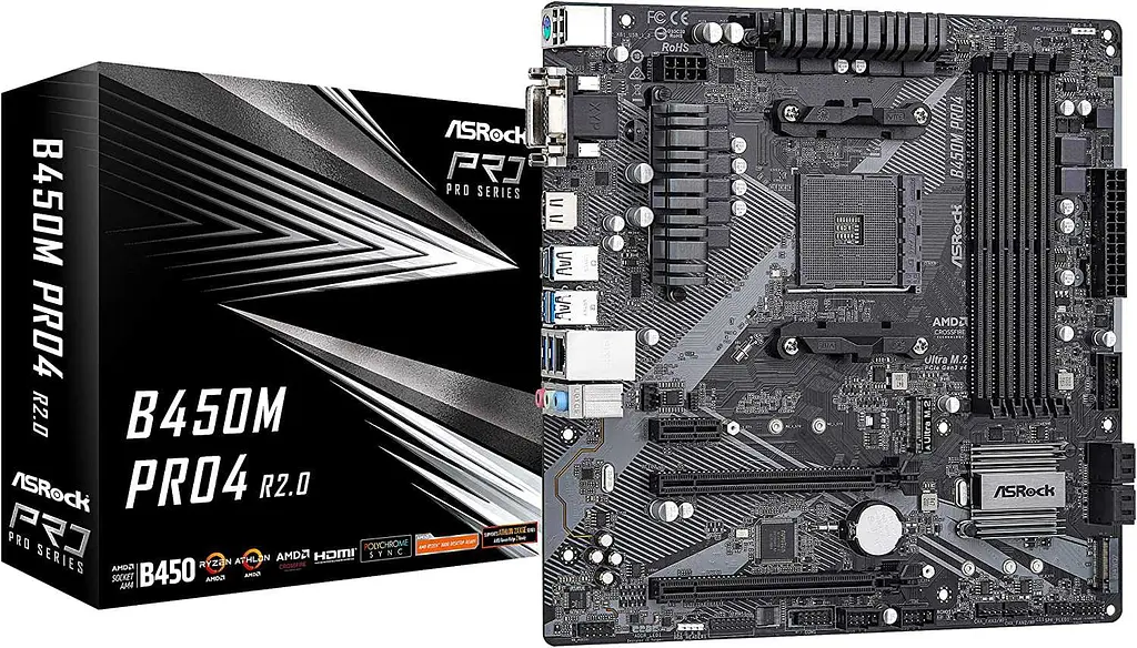Материнська плата AsRock B450M Pro4 R2.0 (B450M Pro4 R2.0) (Socket AM4, AMD B450, Micro-ATX) - фото 7