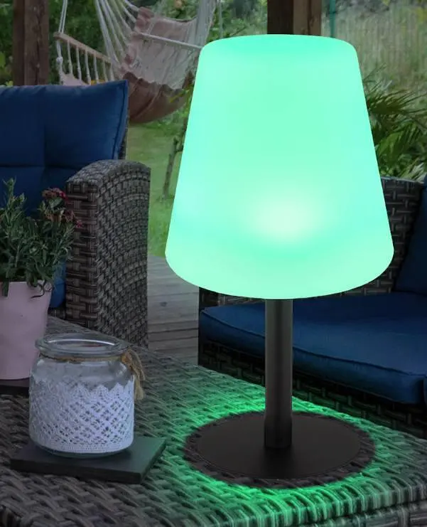 Настільна лампа RGB LED на сонячній батареї, чорний, білий, змінює колір, H 30 см - фото 3