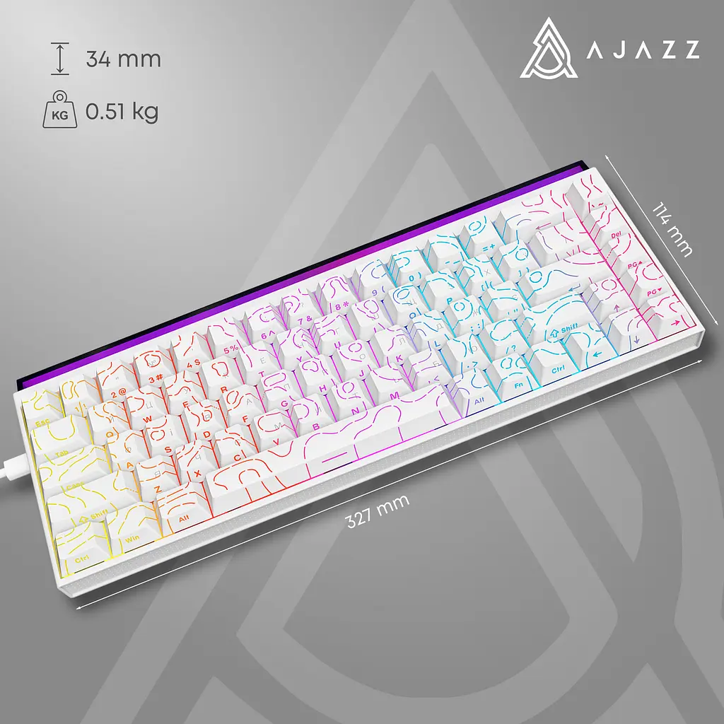 Клавиатура Ajazz NK68 Red Switch White USB-C (NK68-RSW) - фото 10