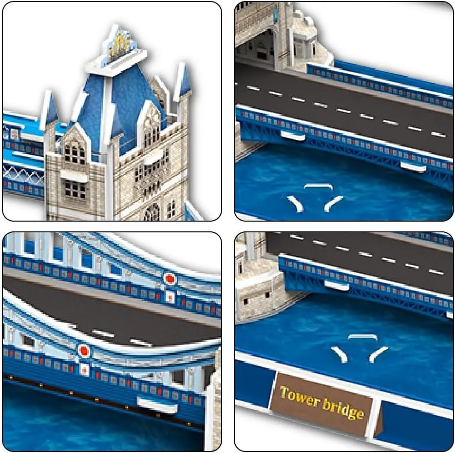 3D пазл Tower Bridge на 67 деталей для дітей і дорослих - фото 5