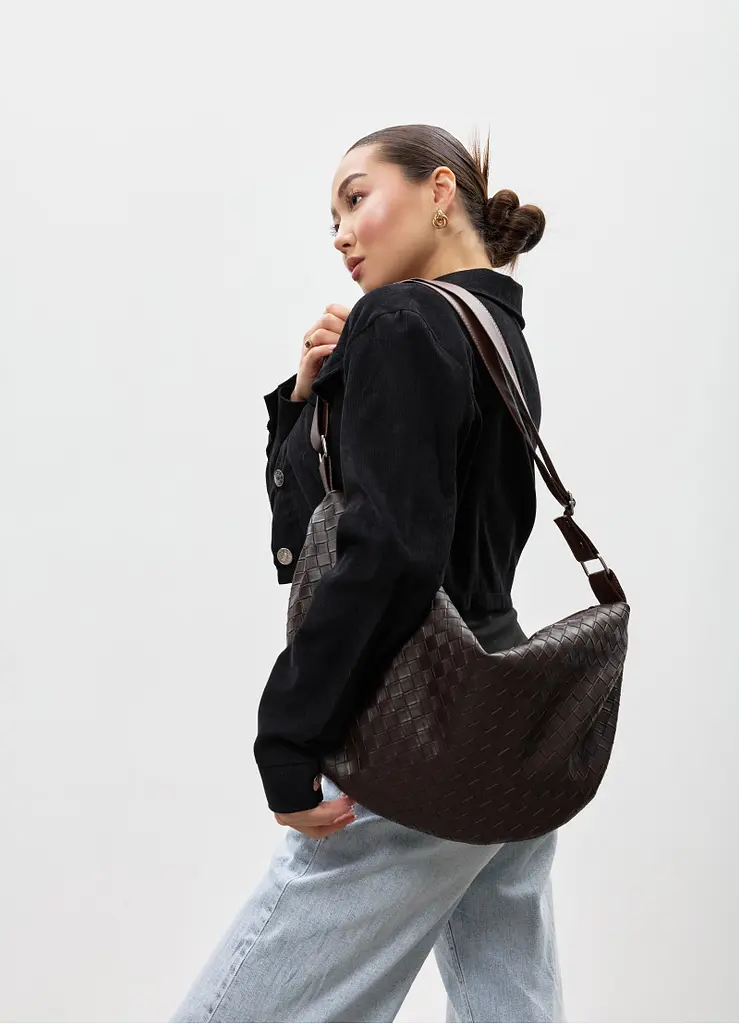 Жіноча сумка Sambag Bag-glove коричнева 50 х 28 х 5 см (53400068) - фото 3