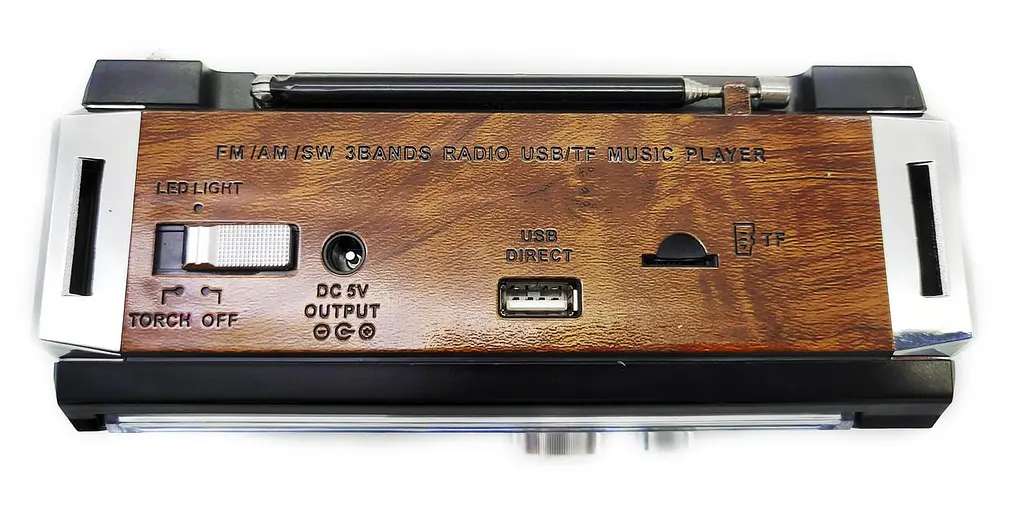 Радіо з ліхтариком/USB/SD/акумулятором Golon RX-381/2 аналогове USB/SD Коричневий (1920775263) - фото 7