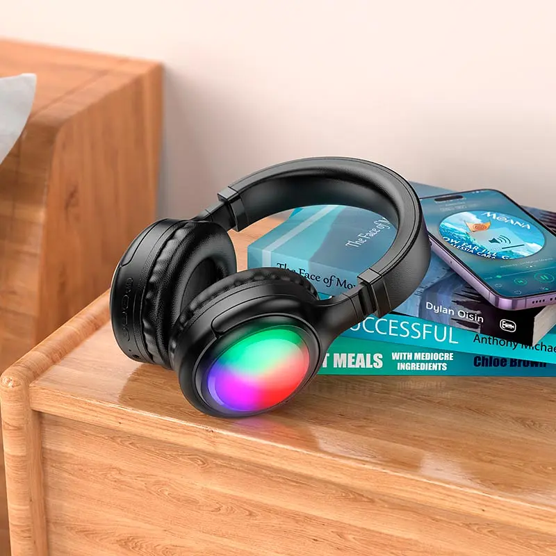 Наушники Hoco Focus BT headphones W48 |BT5.3, AUX/BT/TF, 46h| black - фото 4