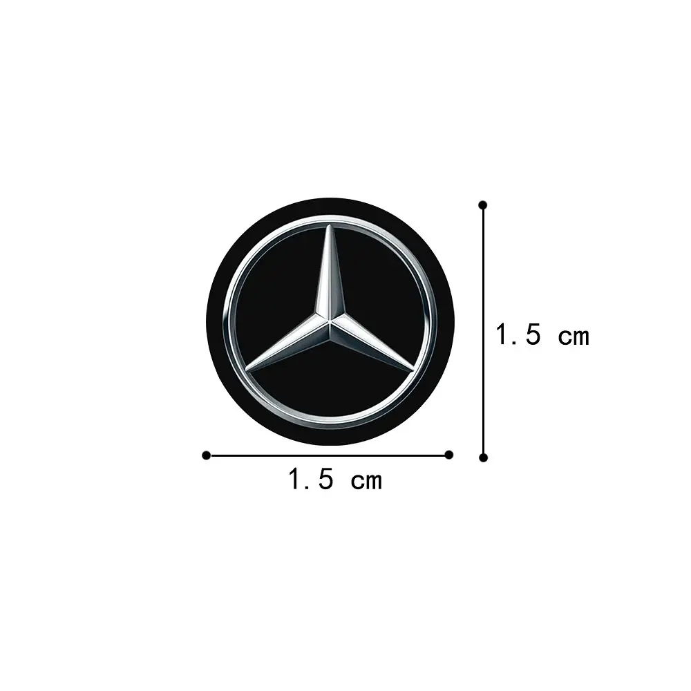 Наклейка з логотипом Mercedes-Benz для автоключів d=15 мм Пластикова об'ємна (Завод) - фото 2