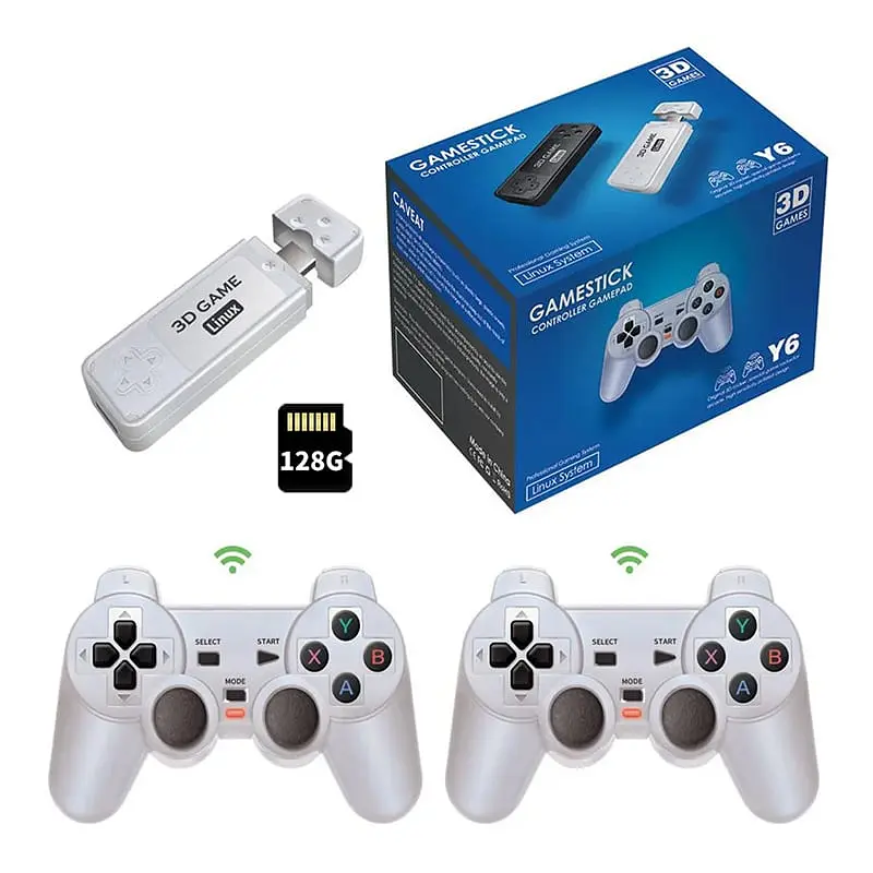 Ігрова приставка геймстик консоль Powkiddy Boyhom Y6 3D Linux Game Stick 128GB S905X2 + 11000 відеоігор - фото 6