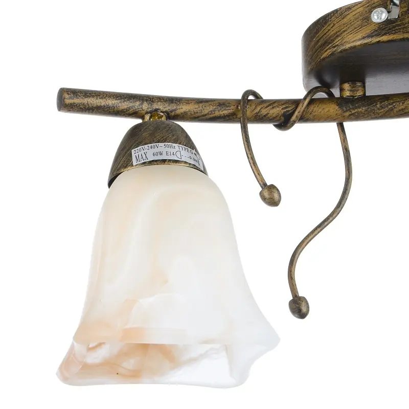 Люстра потолочная Brille кованая флористика E14 60W BR (BKL-182C/2) - фото 3