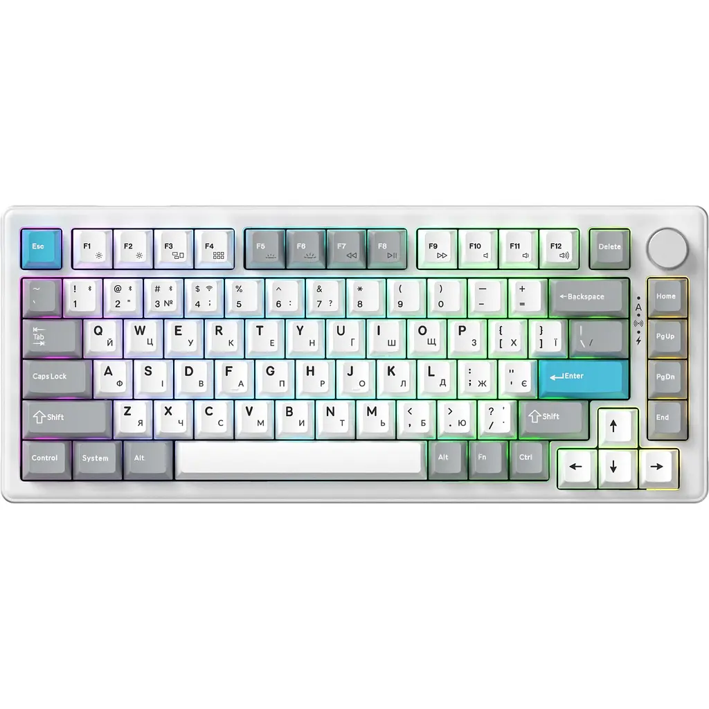 Клавиатура GamePro Asgard Yord Keychron Super Red Switch Wireless/Bluetooth/USB White беспроводная (MK266WH) - фото 2